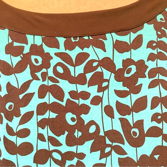 Teal Floral Flowy Knee Length Turquoise Brown by Apt 9 Dress Womens Petite Large - Picture 11 of 16